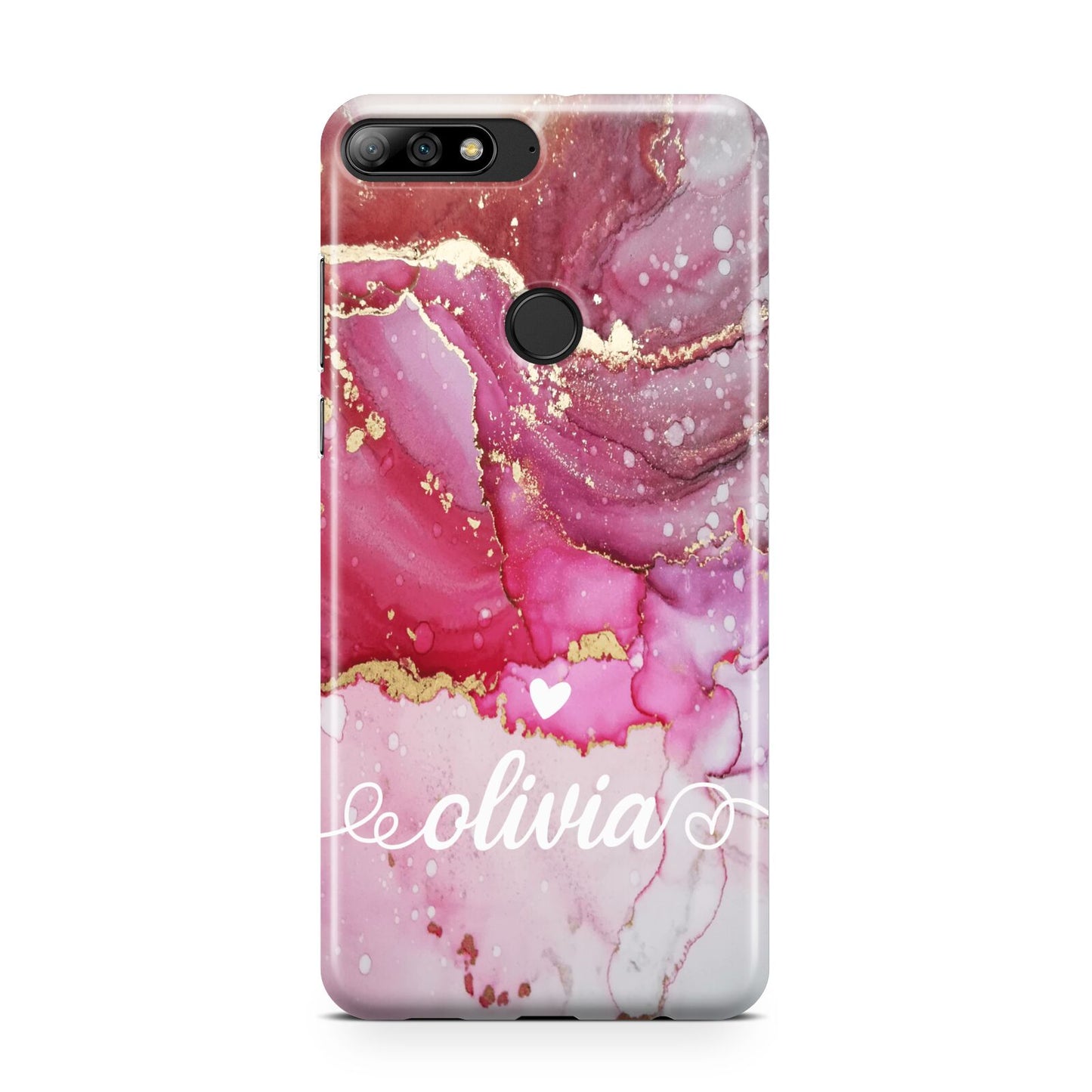 Custom Pink Marble Huawei Y7 2018