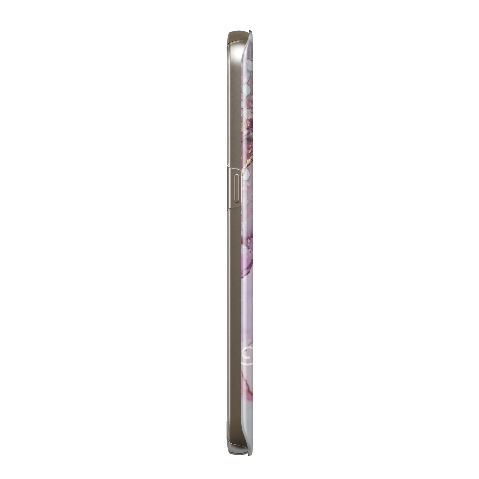 Custom Pink Marble Protective Samsung Galaxy Case Side Angle