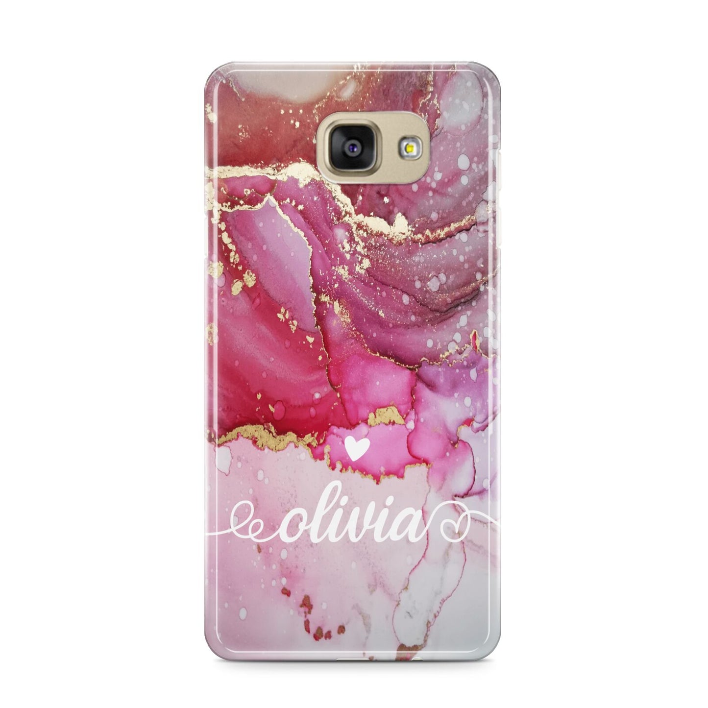 Custom Pink Marble Samsung Galaxy A9 2016 Case on gold phone