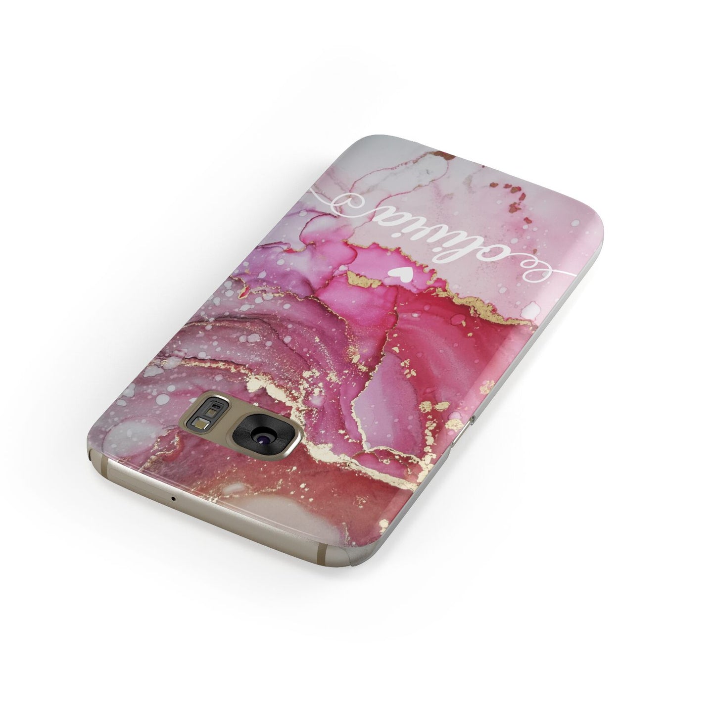 Custom Pink Marble Samsung Galaxy Case Front Close Up