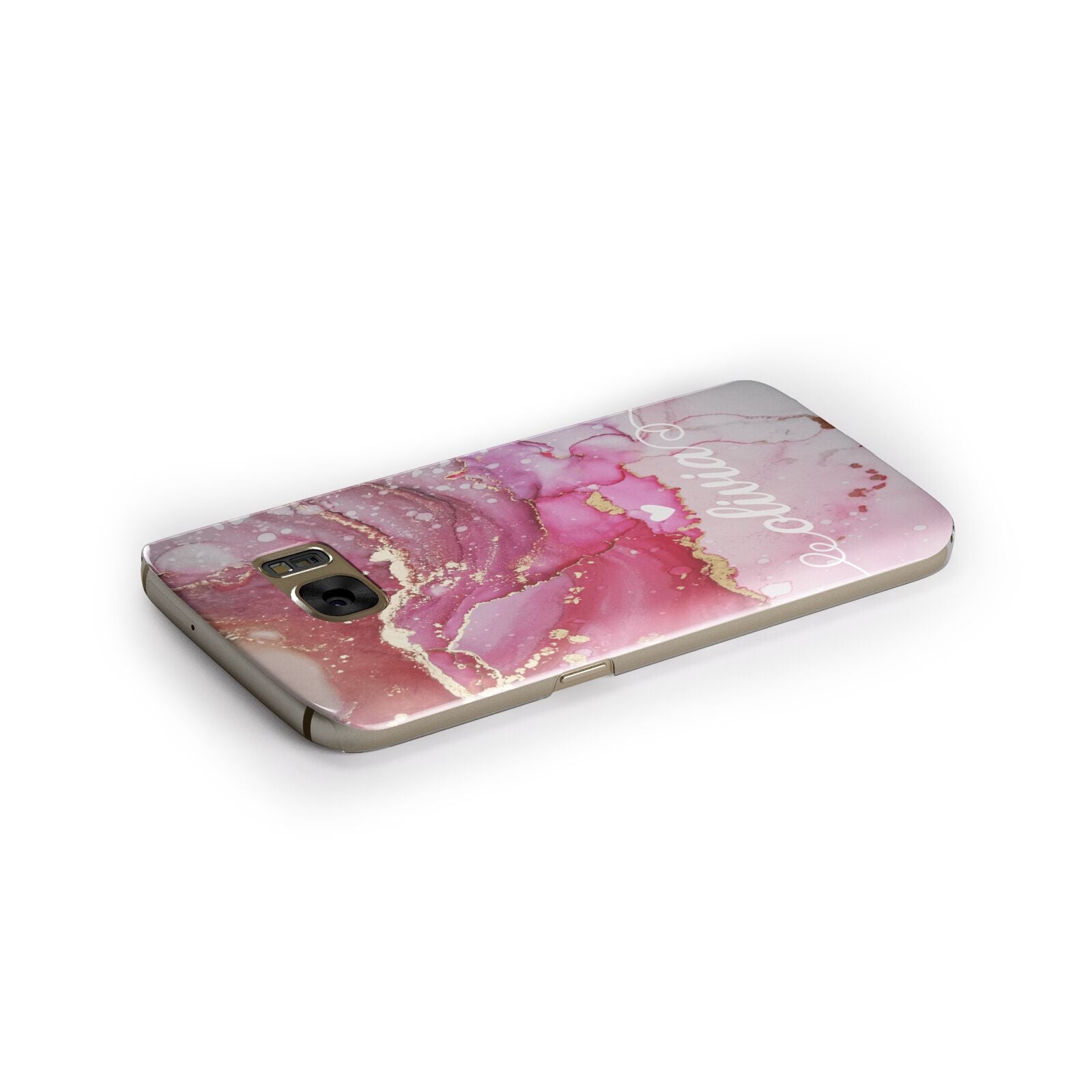 Custom Pink Marble Samsung Galaxy Case Side Close Up