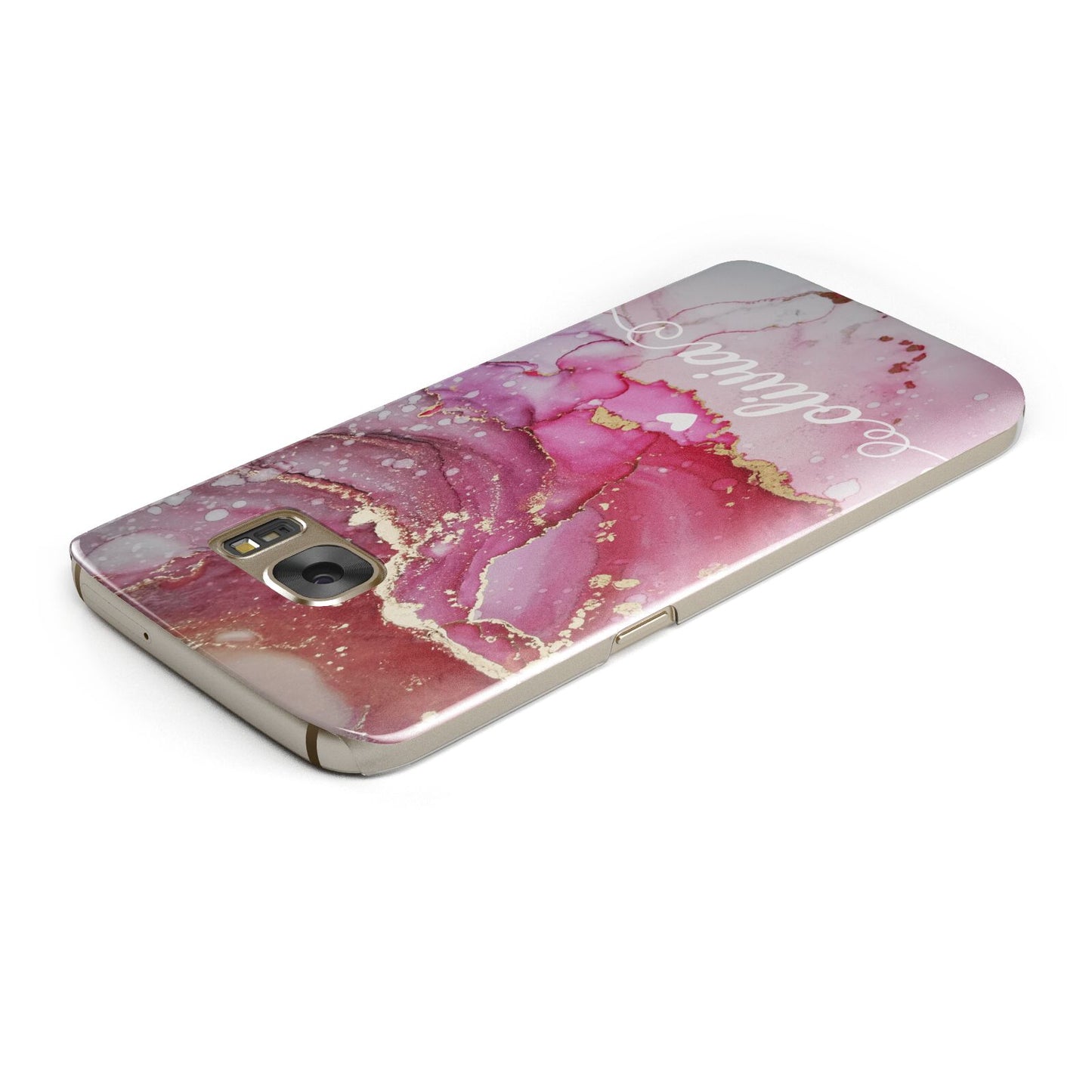 Custom Pink Marble Samsung Galaxy Case Top Cutout