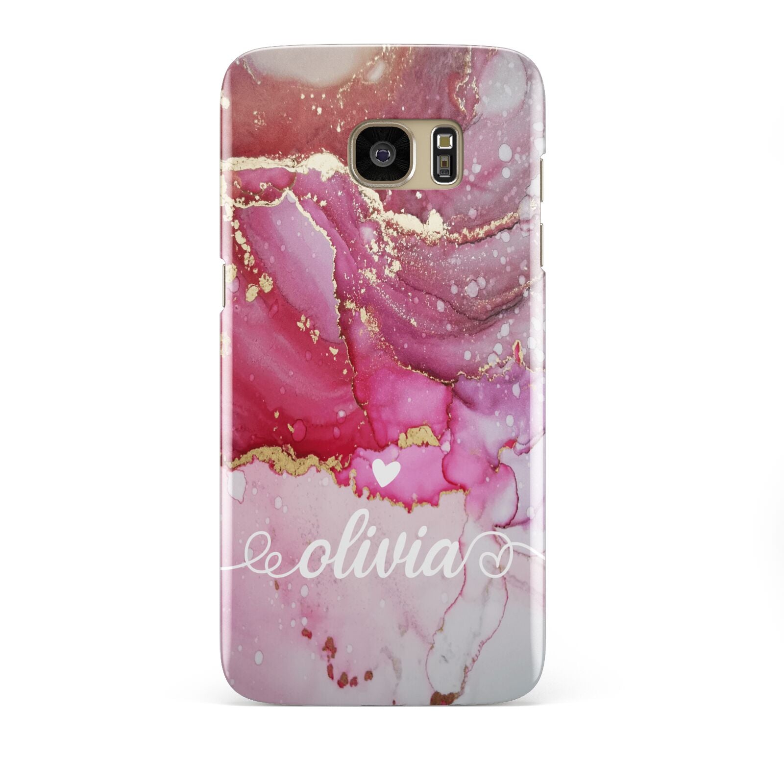 Custom Pink Marble Samsung Galaxy S7 Edge Case