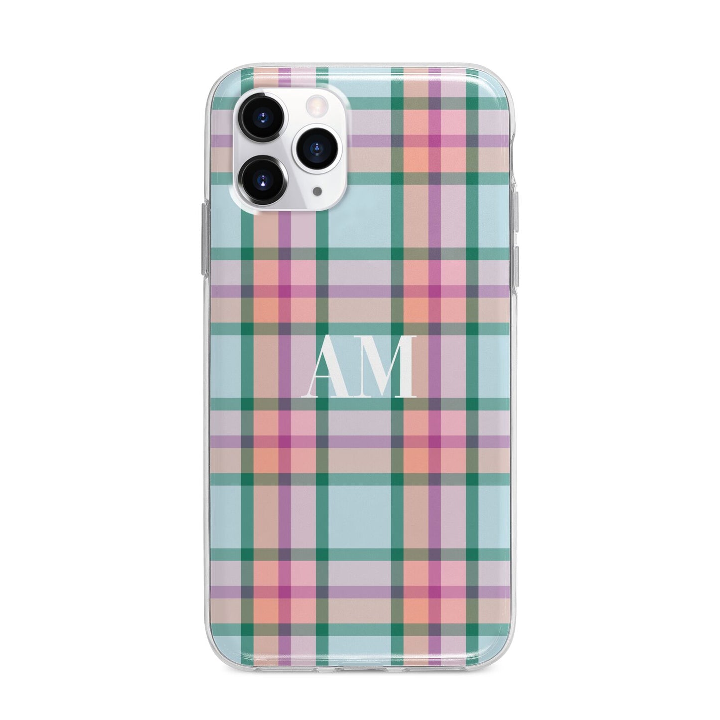 Custom Plaid Apple iPhone 11 Pro Max in Silver with Bumper Case