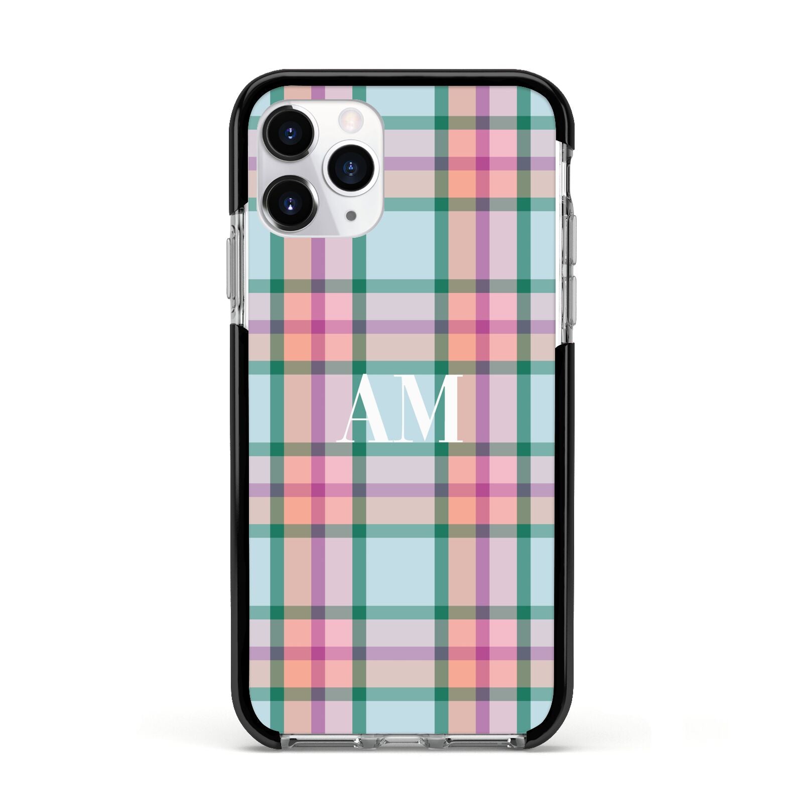 Custom Plaid Apple iPhone 11 Pro in Silver with Black Impact Case