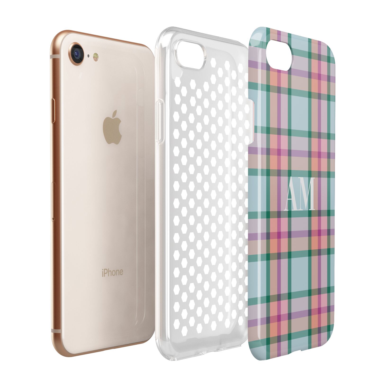 Custom Plaid Apple iPhone 7 8 3D Tough Case Expanded View