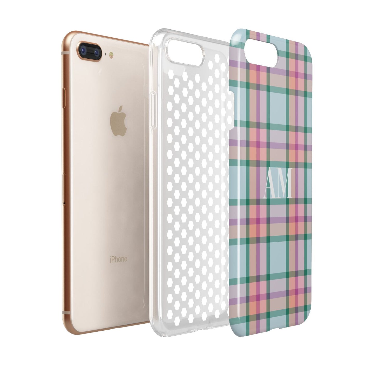 Custom Plaid Apple iPhone 7 8 Plus 3D Tough Case Expanded View