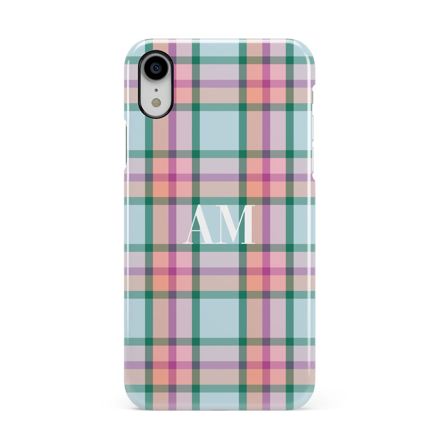 Custom Plaid Apple iPhone XR White 3D Snap Case