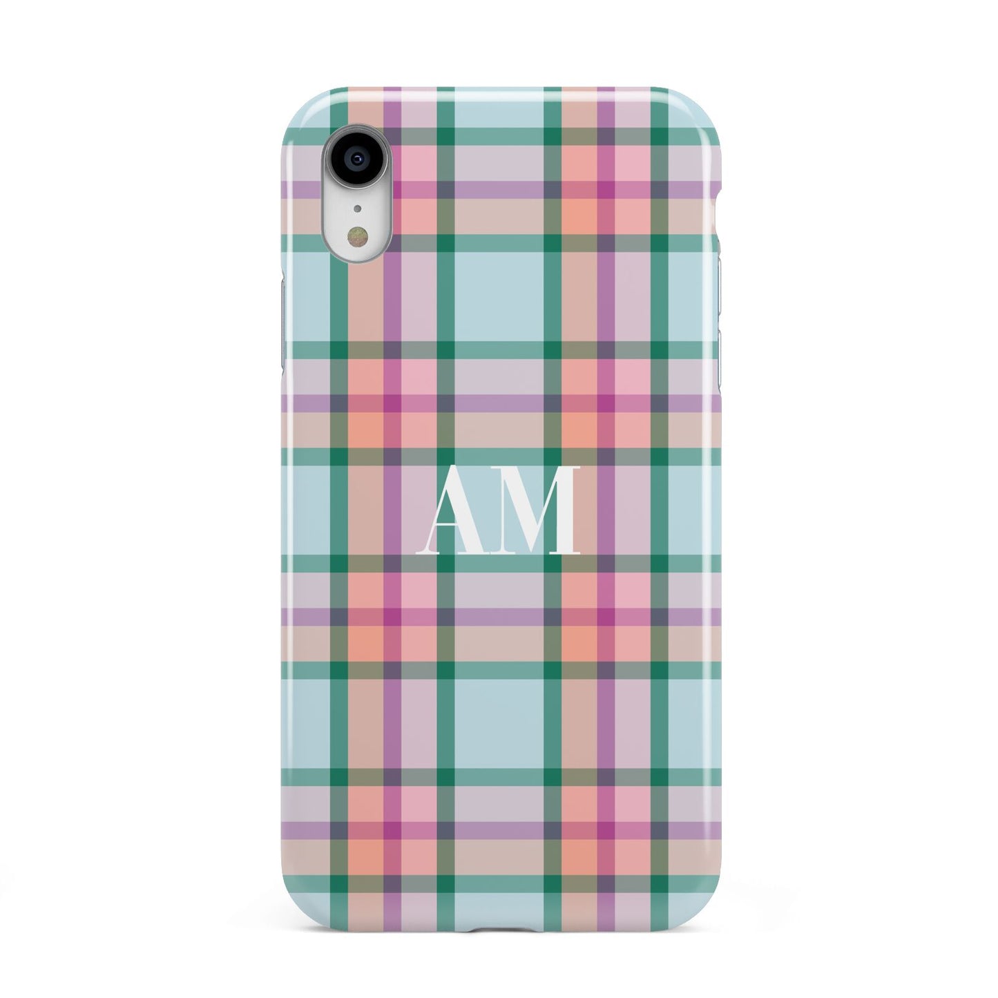 Custom Plaid Apple iPhone XR White 3D Tough Case