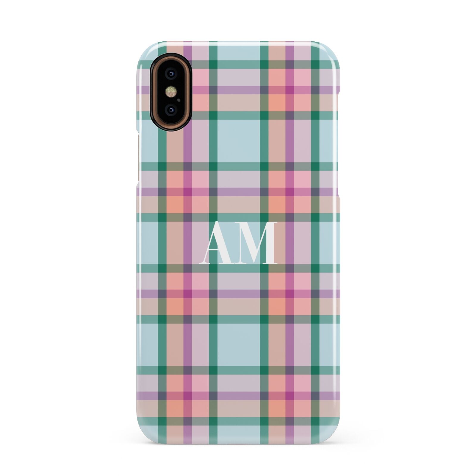 Custom Plaid Apple iPhone XS 3D Snap Case