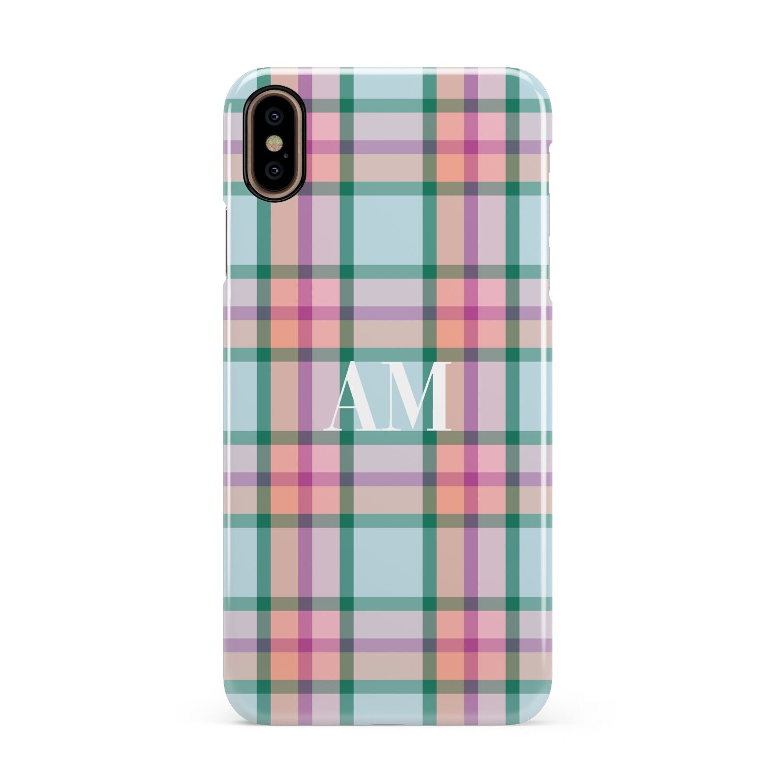 Custom Plaid Apple iPhone Xs Max 3D Snap Case