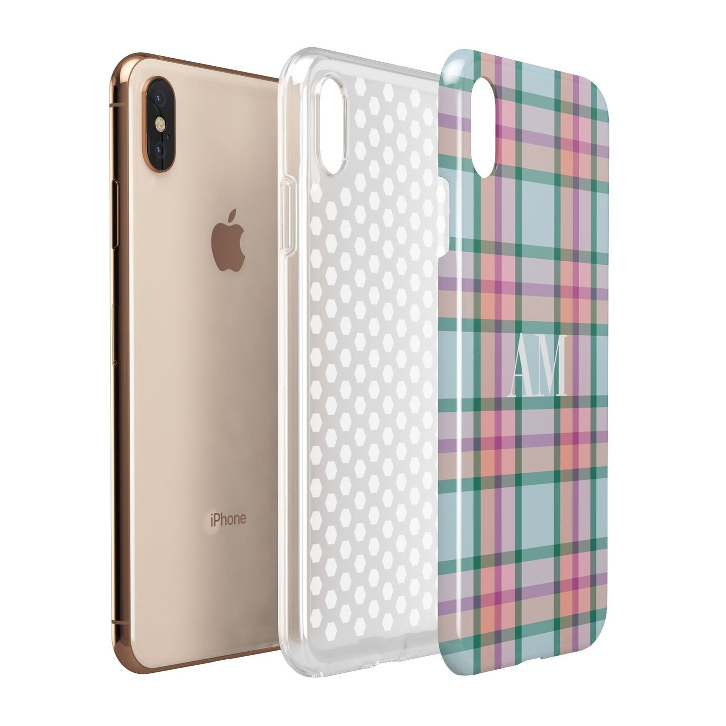 Custom Plaid Apple iPhone Xs Max 3D Tough Case Expanded View