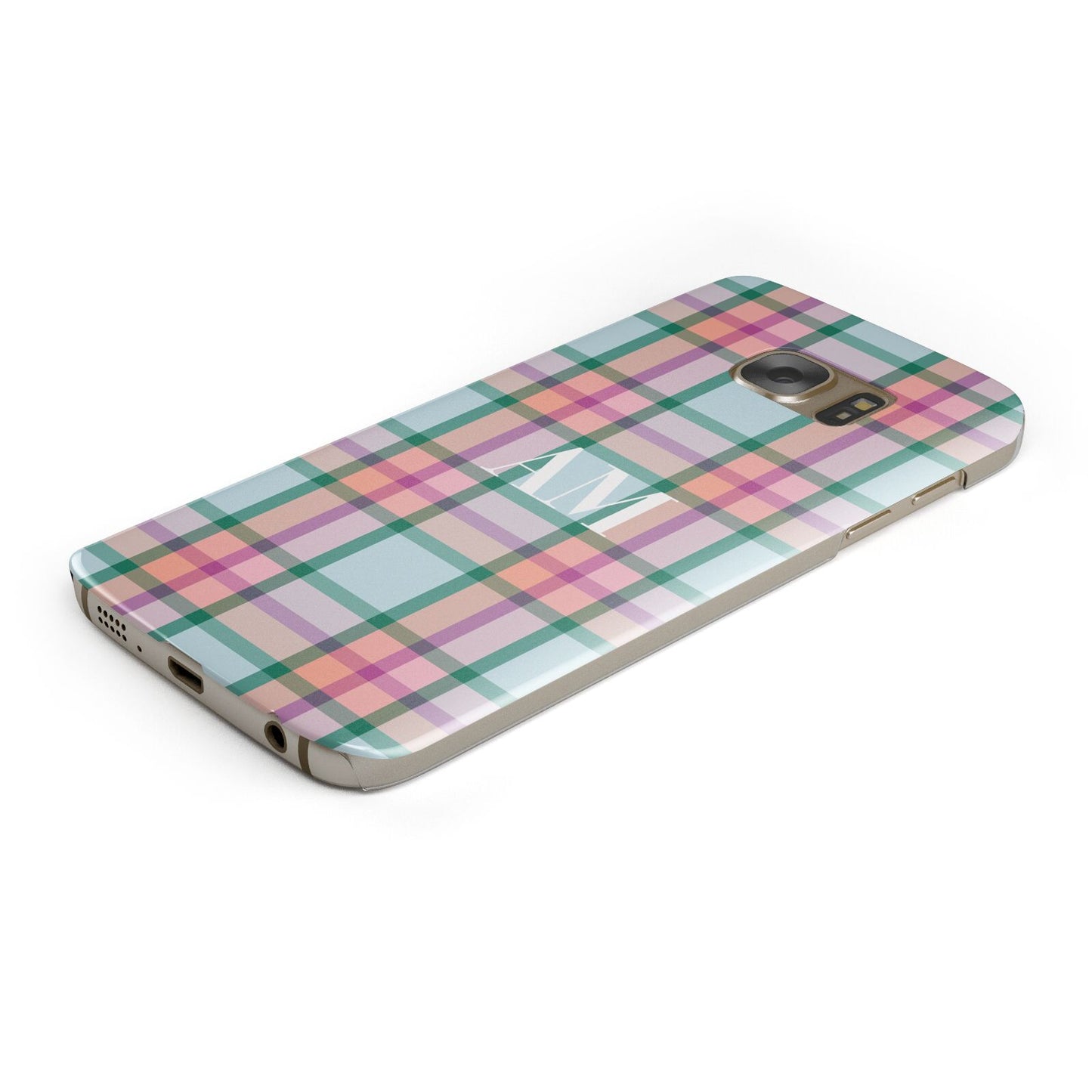 Custom Plaid Protective Samsung Galaxy Case Angled Image