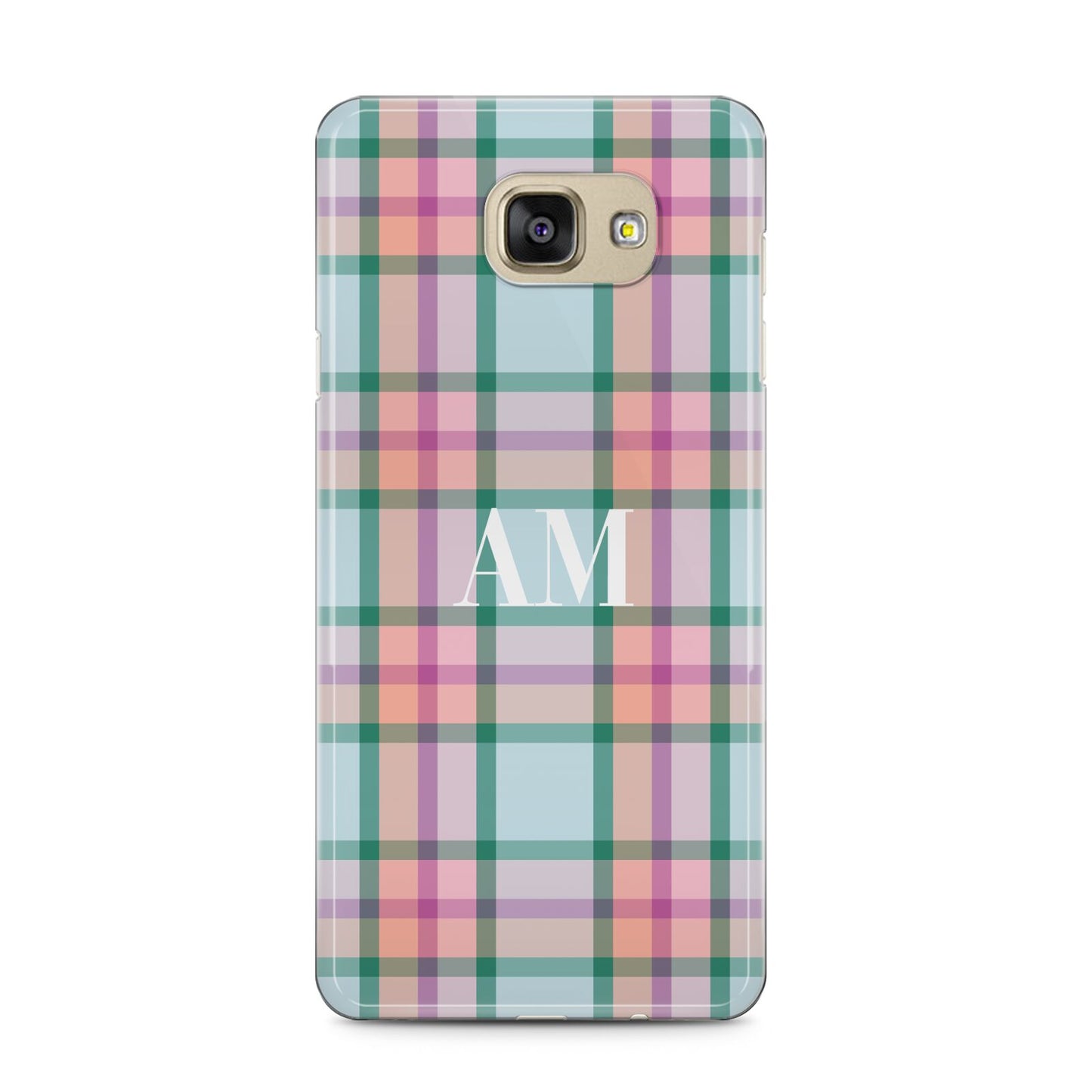 Custom Plaid Samsung Galaxy A5 2016 Case on gold phone