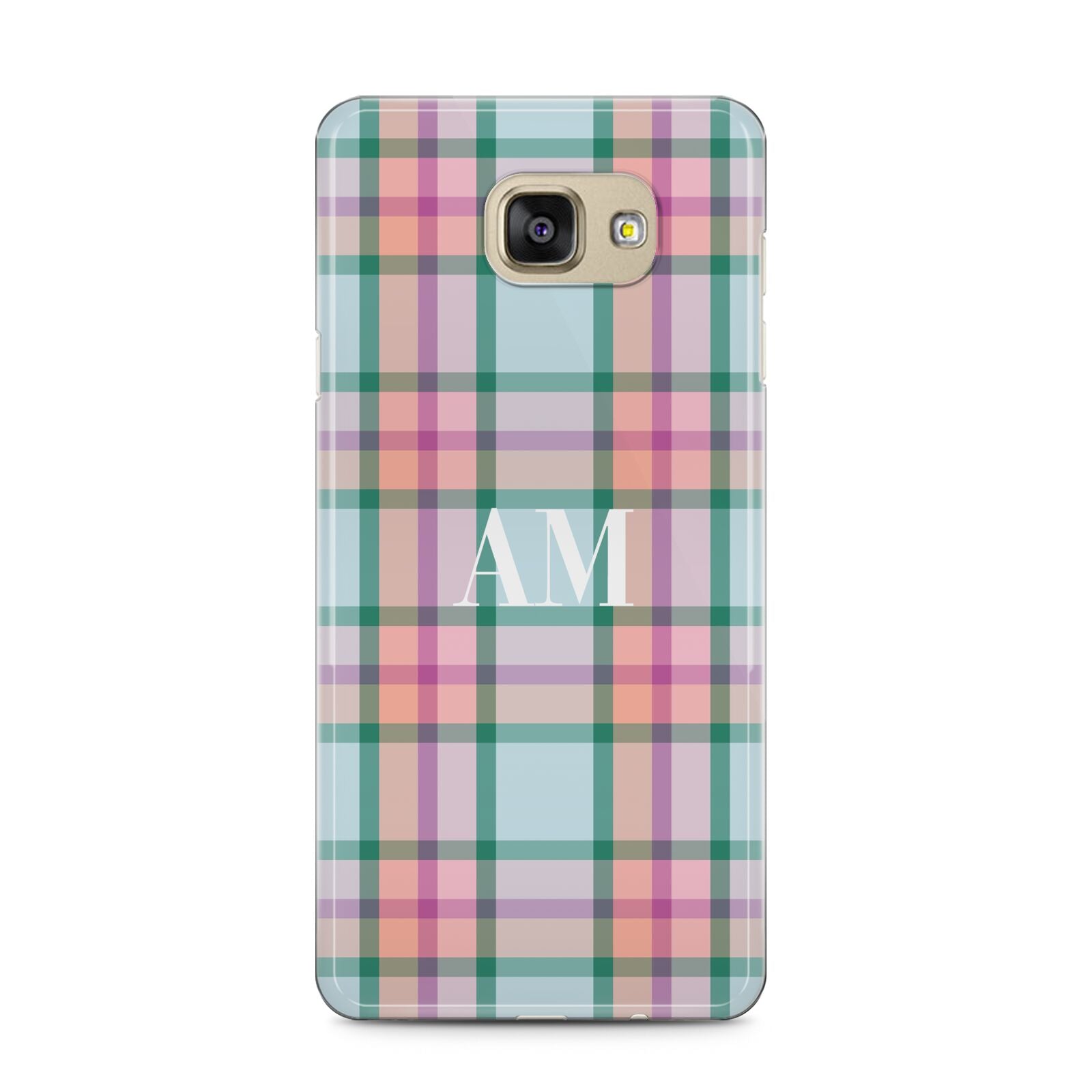 Custom Plaid Samsung Galaxy A5 2016 Case on gold phone