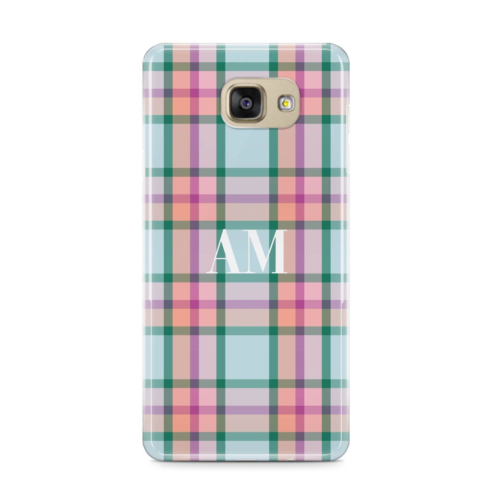 Custom Plaid Samsung Galaxy A9 2016 Case on gold phone