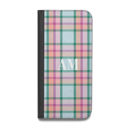 Custom Plaid Vegan Leather Flip iPhone Case