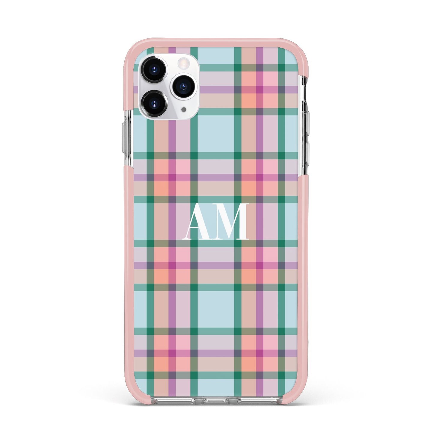 Custom Plaid iPhone 11 Pro Max Impact Pink Edge Case