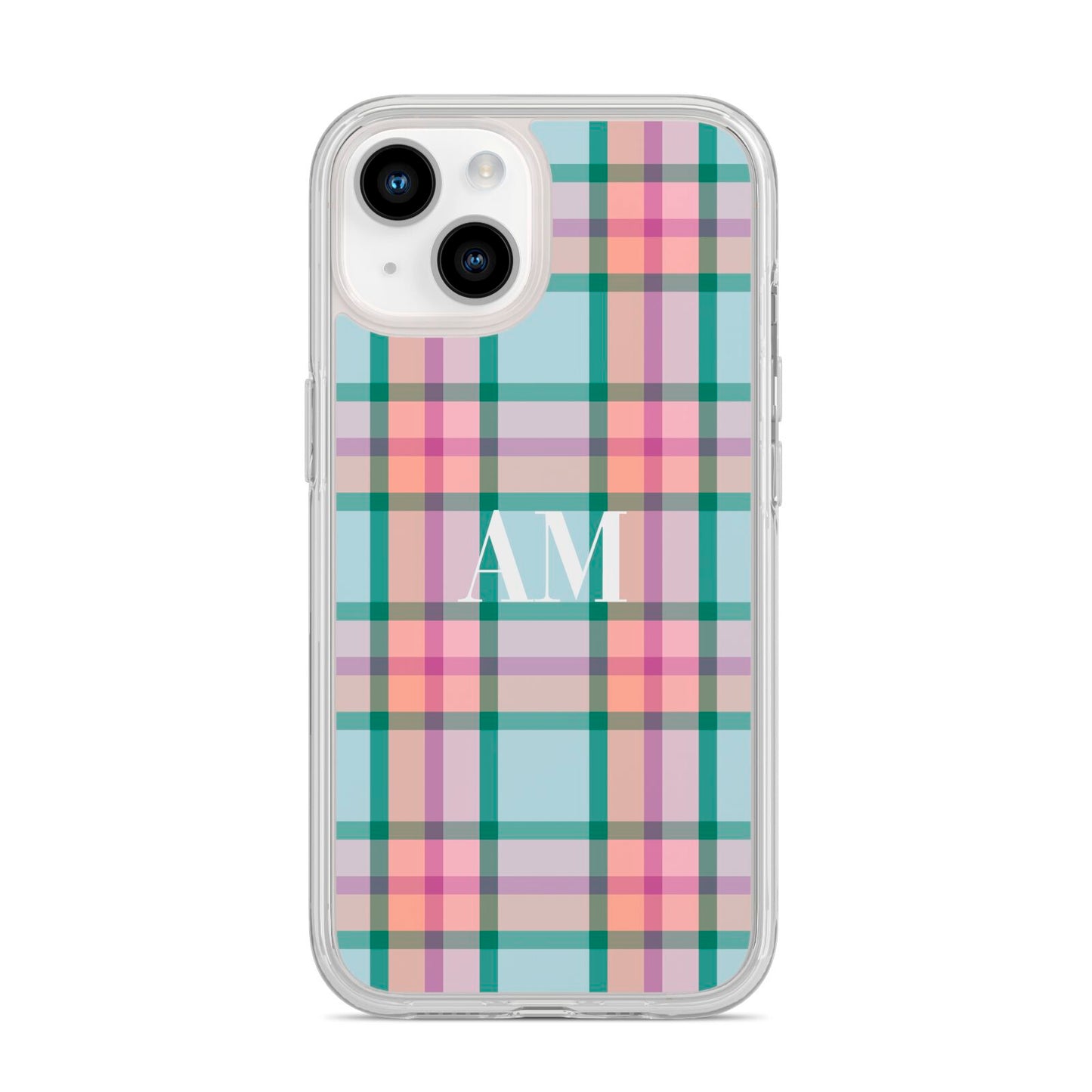 Custom Plaid iPhone 14 Clear Tough Case Starlight