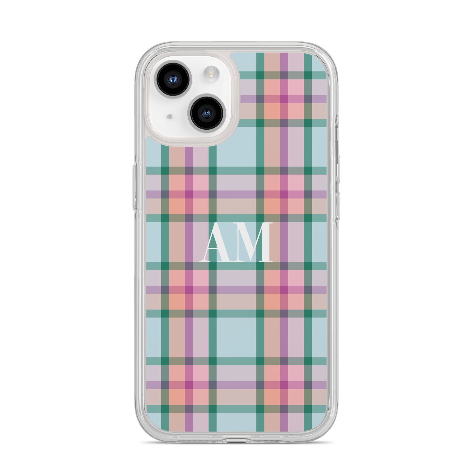 Custom Plaid iPhone 14 Clear Tough Case Starlight