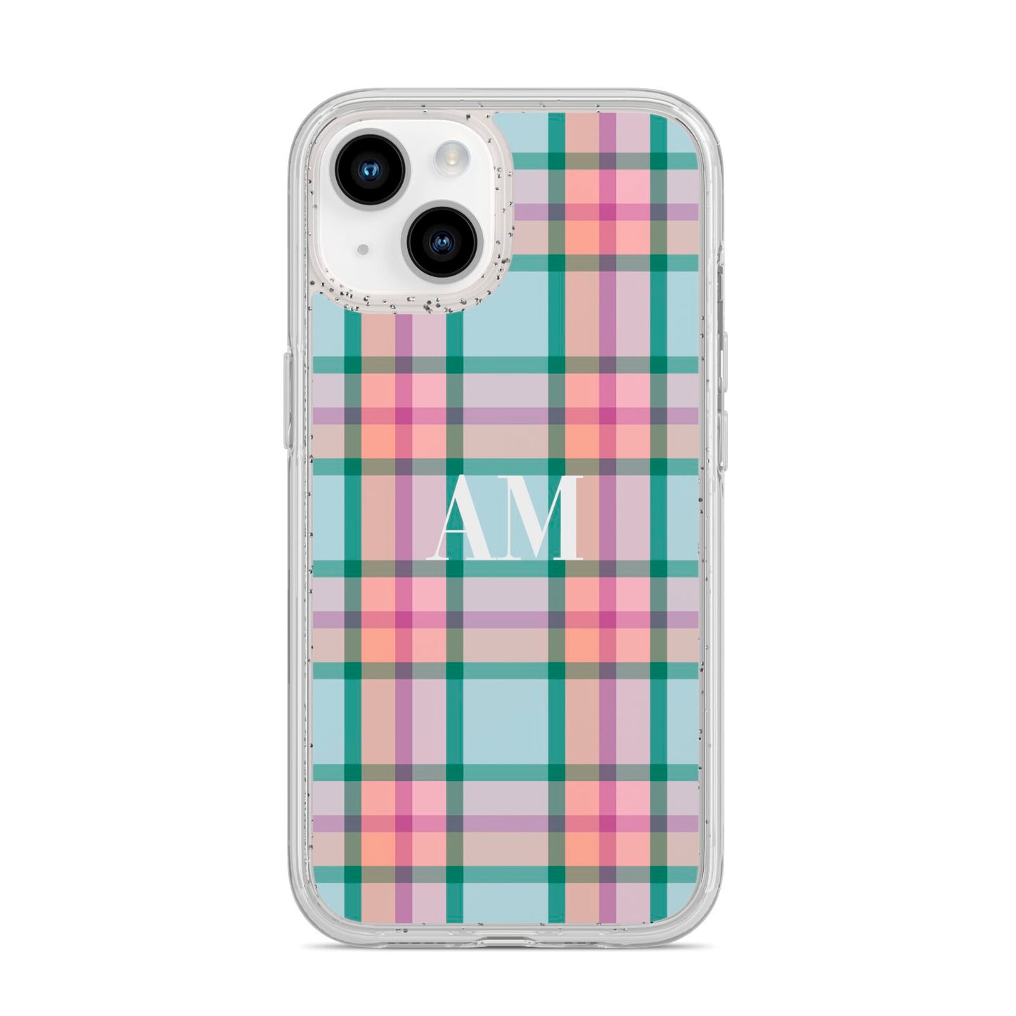 Custom Plaid iPhone 14 Glitter Tough Case Starlight