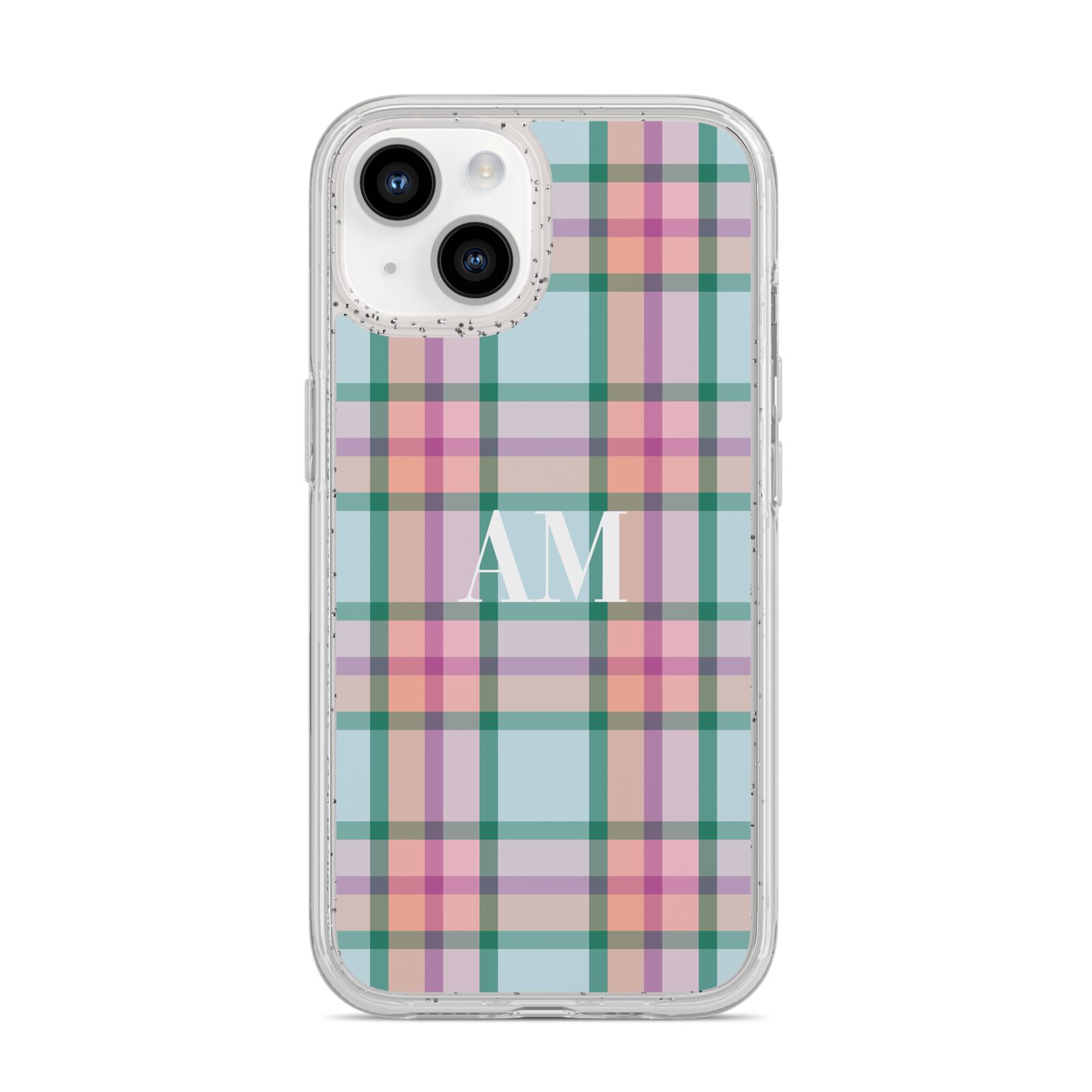 Custom Plaid iPhone 14 Glitter Tough Case Starlight