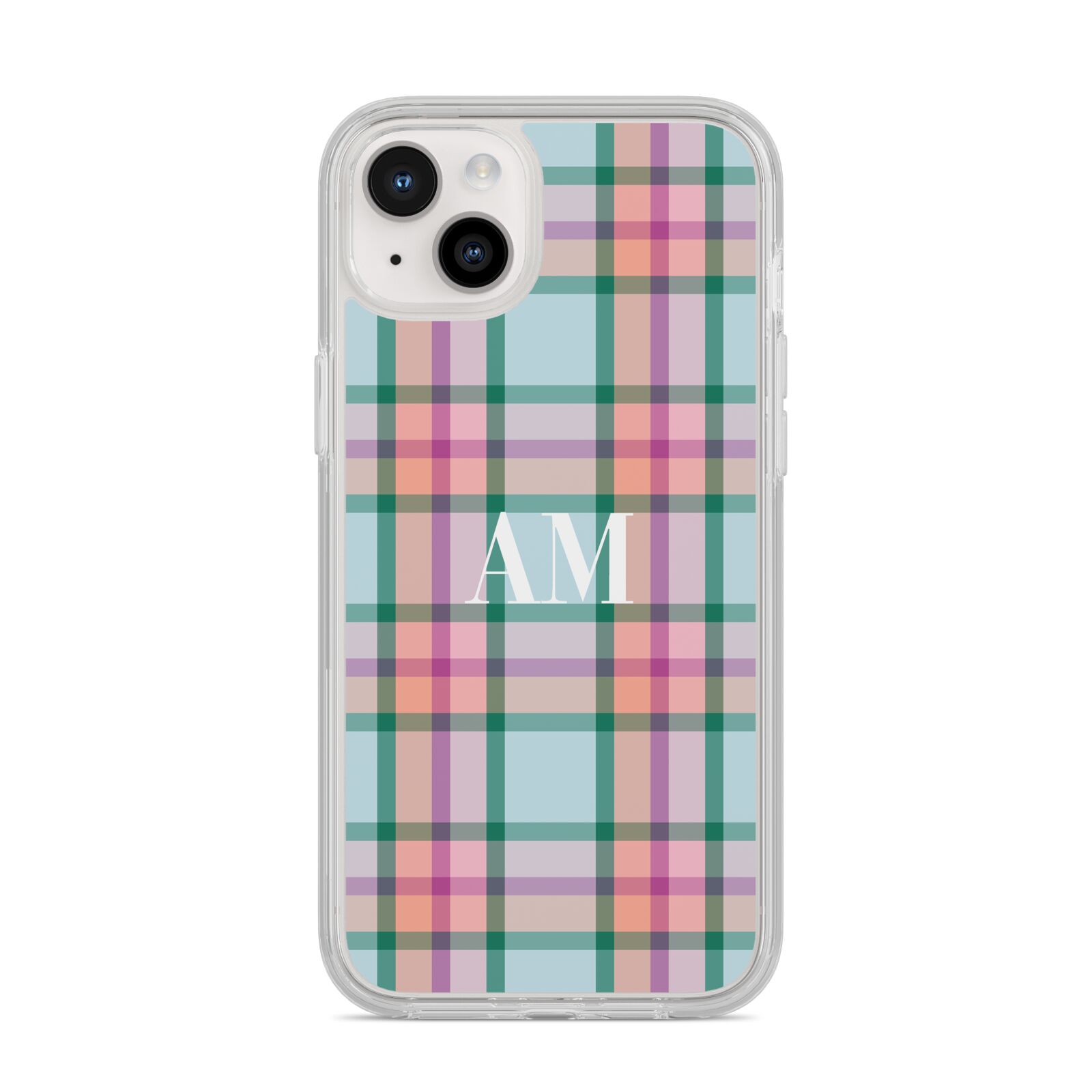 Custom Plaid iPhone 14 Plus Clear Tough Case Starlight