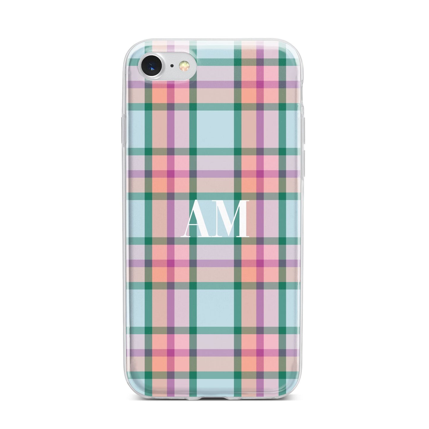 Custom Plaid iPhone 7 Bumper Case on Silver iPhone