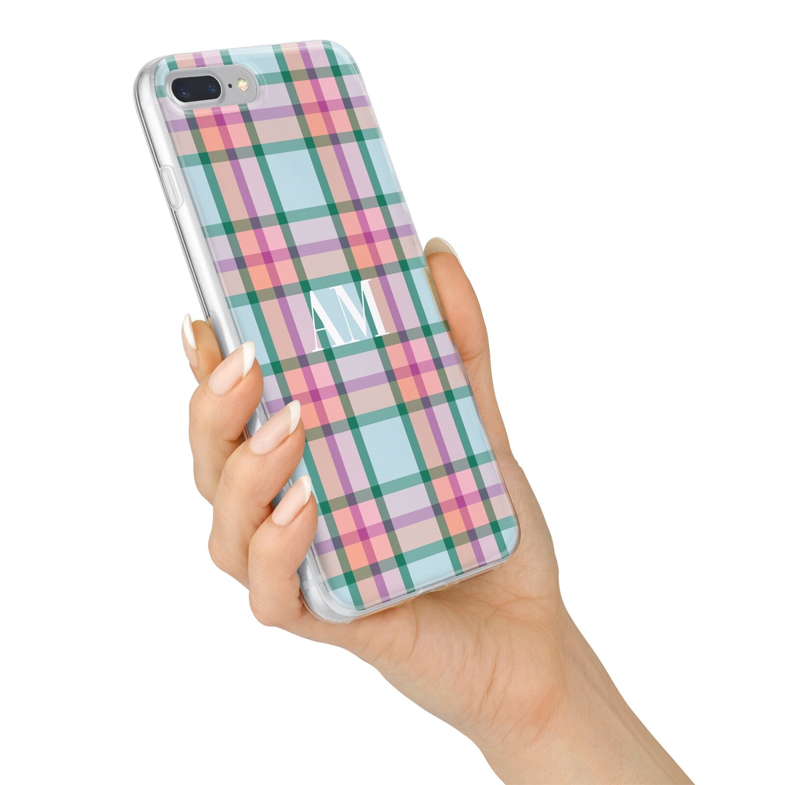 Custom Plaid iPhone 7 Plus Bumper Case on Silver iPhone Alternative Image