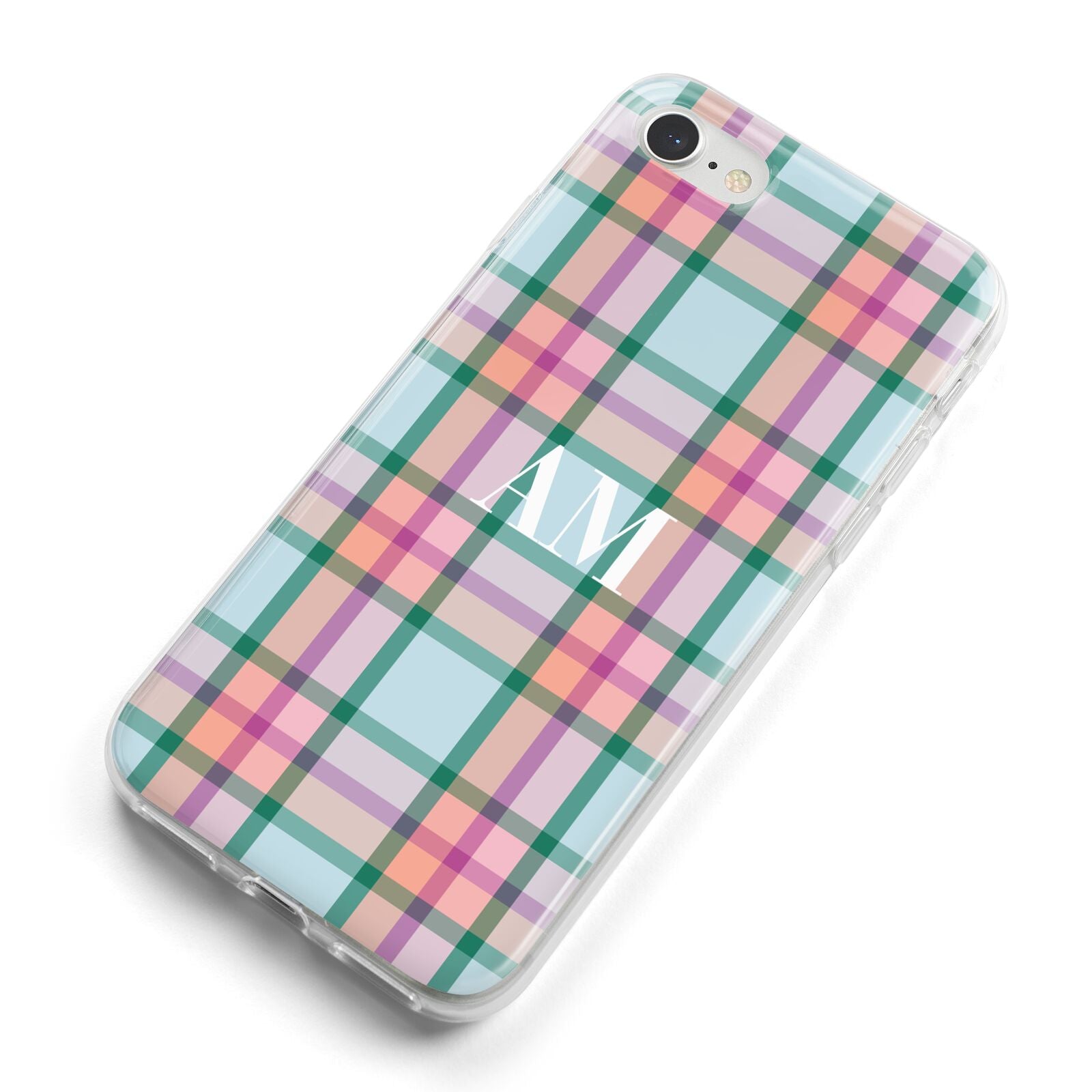 Custom Plaid iPhone 8 Bumper Case on Silver iPhone Alternative Image