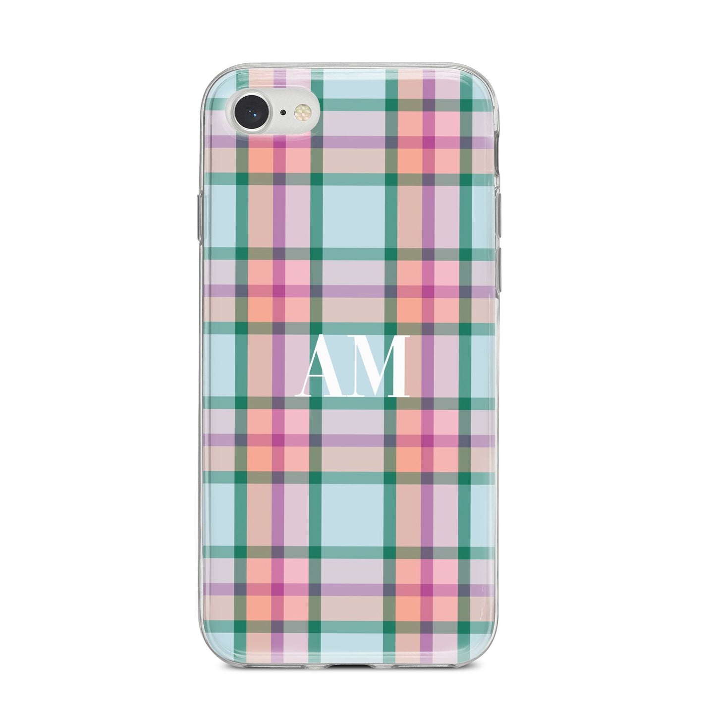 Custom Plaid iPhone 8 Bumper Case on Silver iPhone