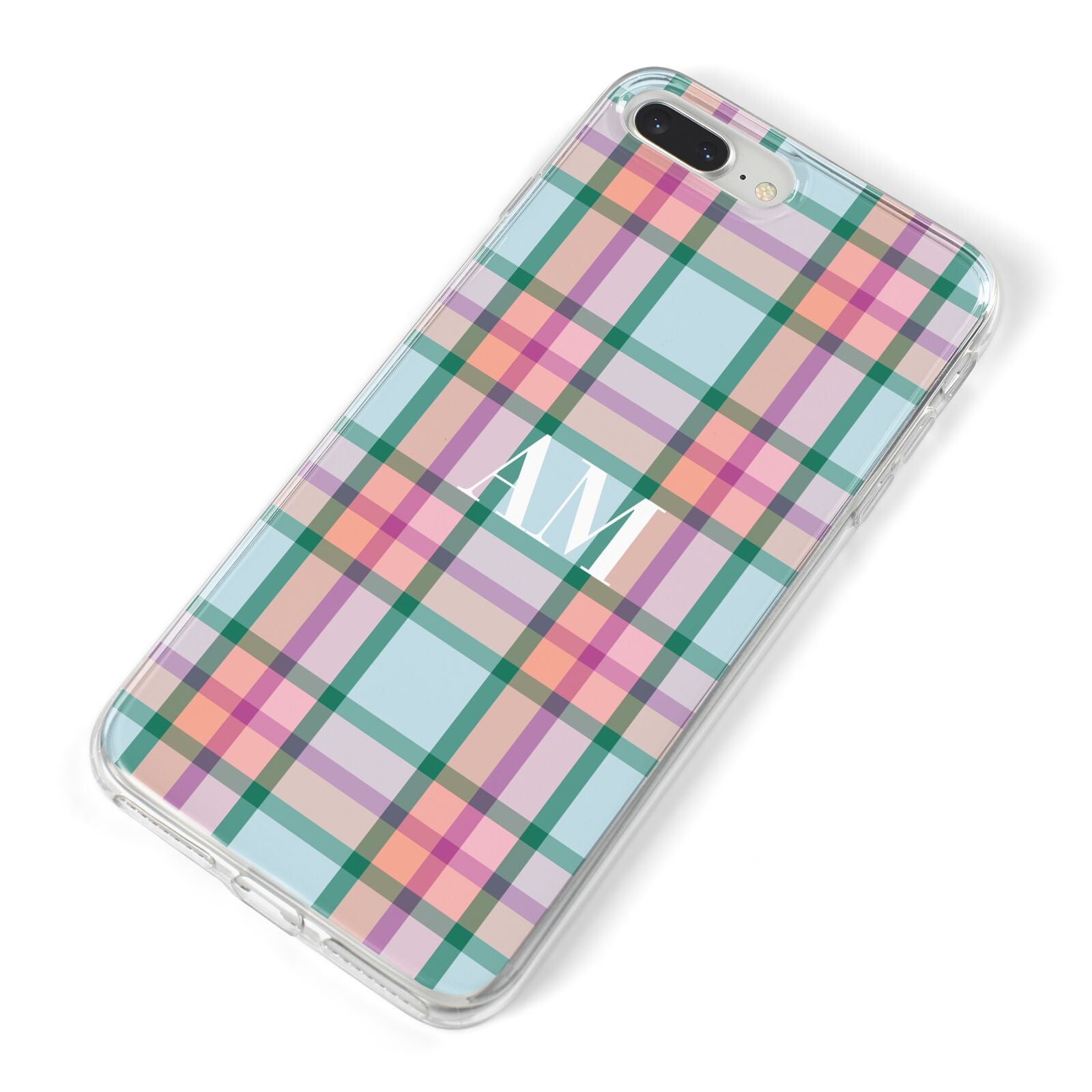 Custom Plaid iPhone 8 Plus Bumper Case on Silver iPhone Alternative Image