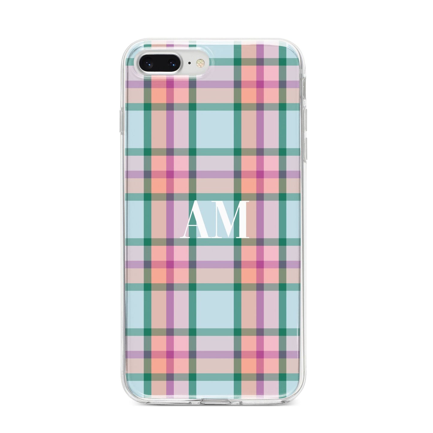 Custom Plaid iPhone 8 Plus Bumper Case on Silver iPhone