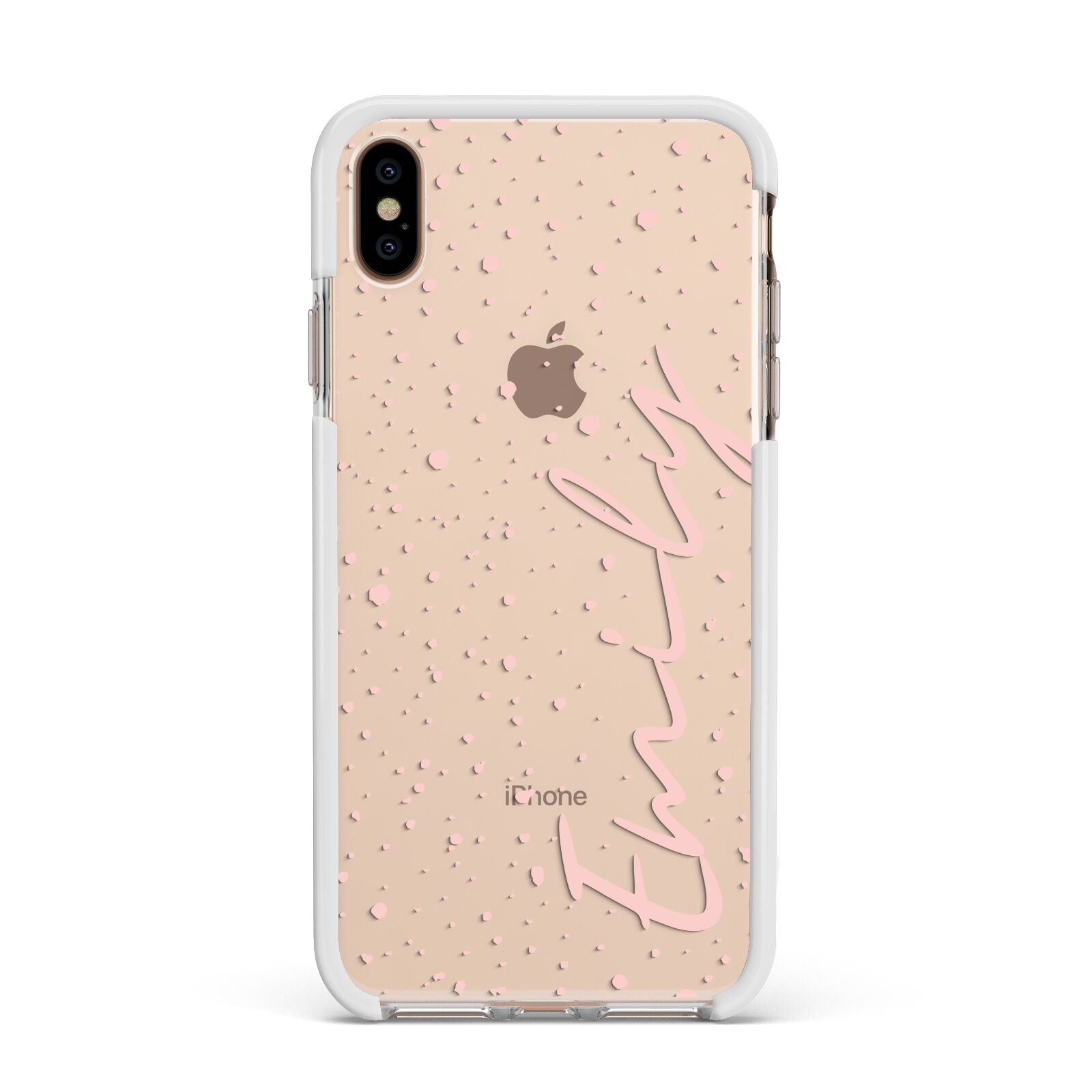 Custom Polka Dot Apple iPhone Xs Max Impact Case White Edge on Gold Phone