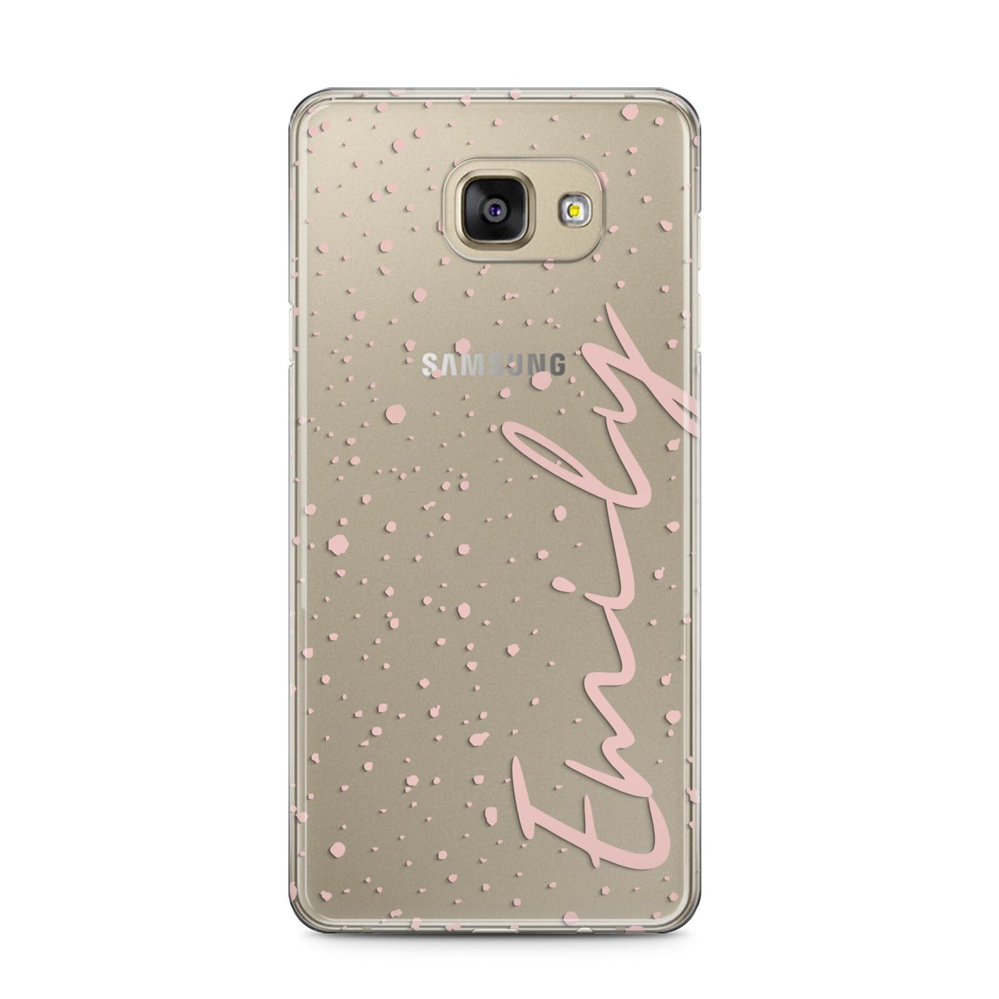 Custom Polka Dot Samsung Galaxy A5 2016 Case on gold phone