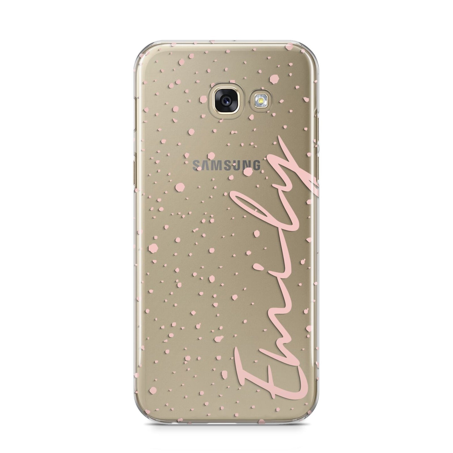 Custom Polka Dot Samsung Galaxy A5 2017 Case on gold phone