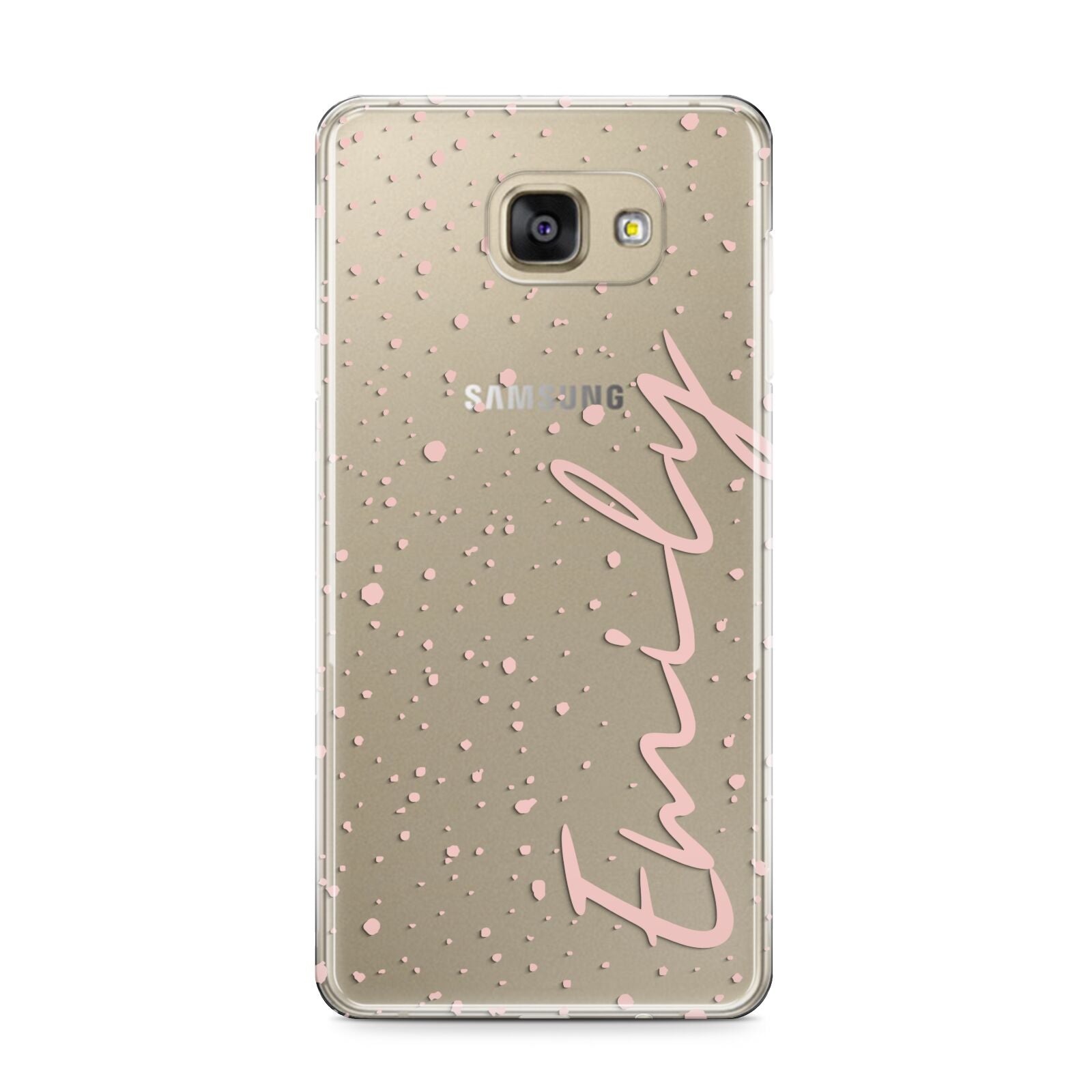 Custom Polka Dot Samsung Galaxy A9 2016 Case on gold phone