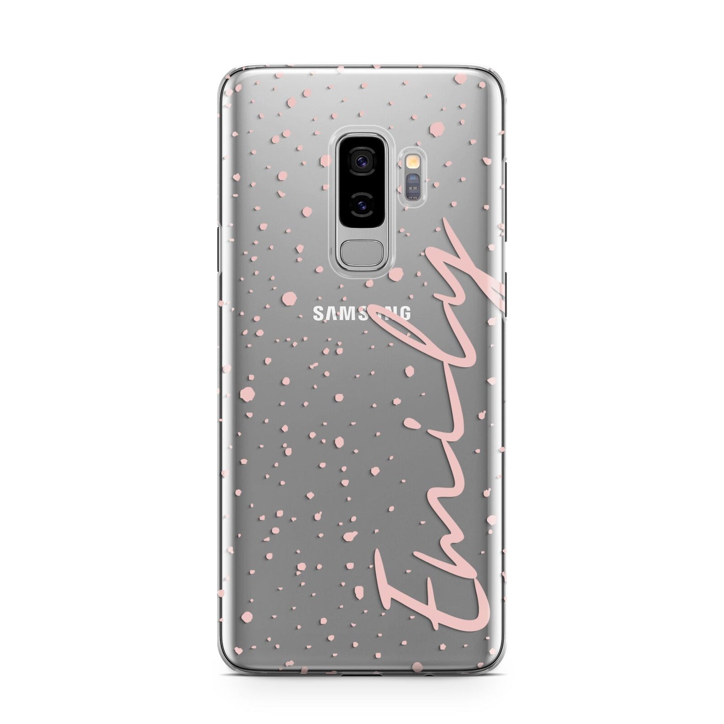 Custom Polka Dot Samsung Galaxy S9 Plus Case on Silver phone