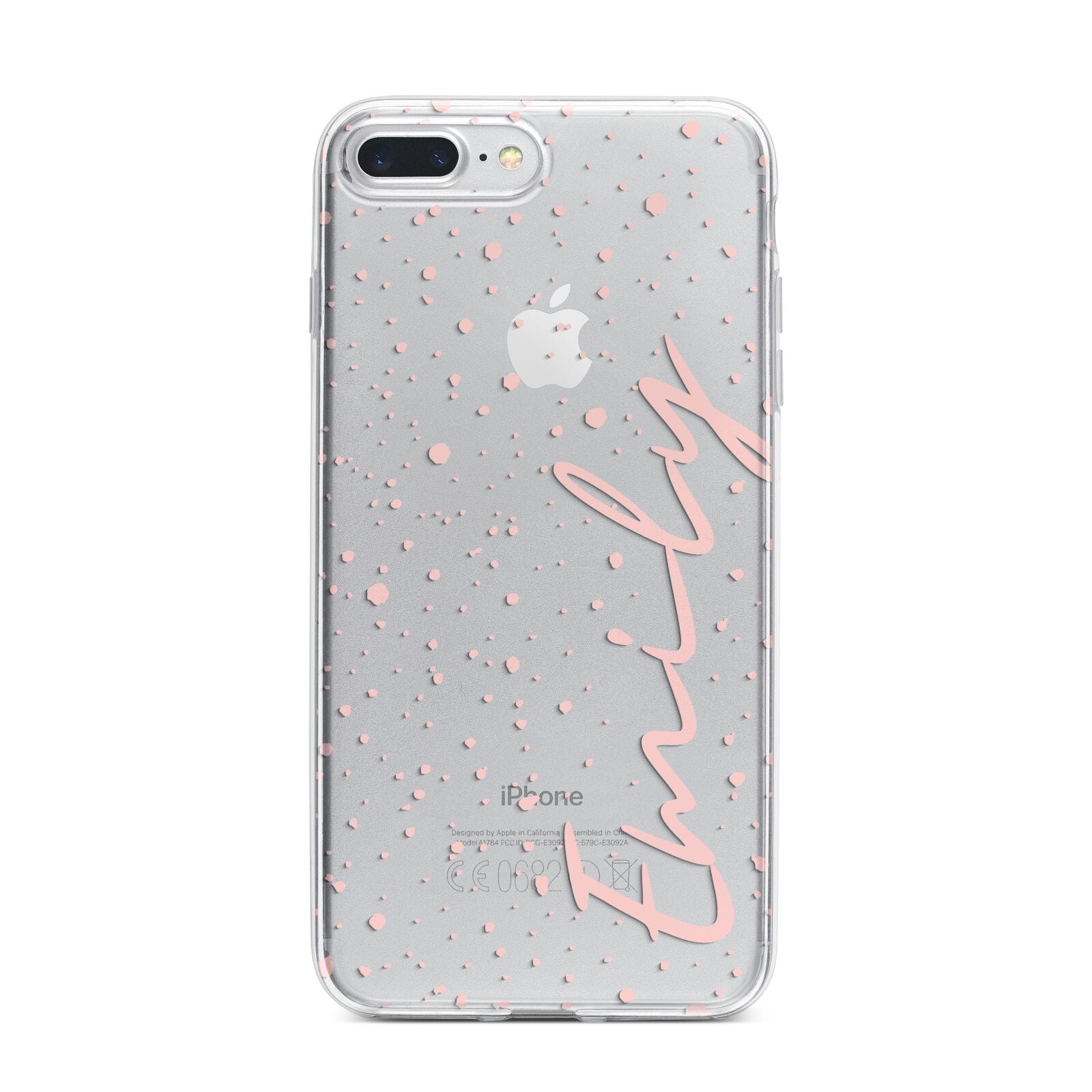 Custom Polka Dot iPhone 7 Plus Bumper Case on Silver iPhone