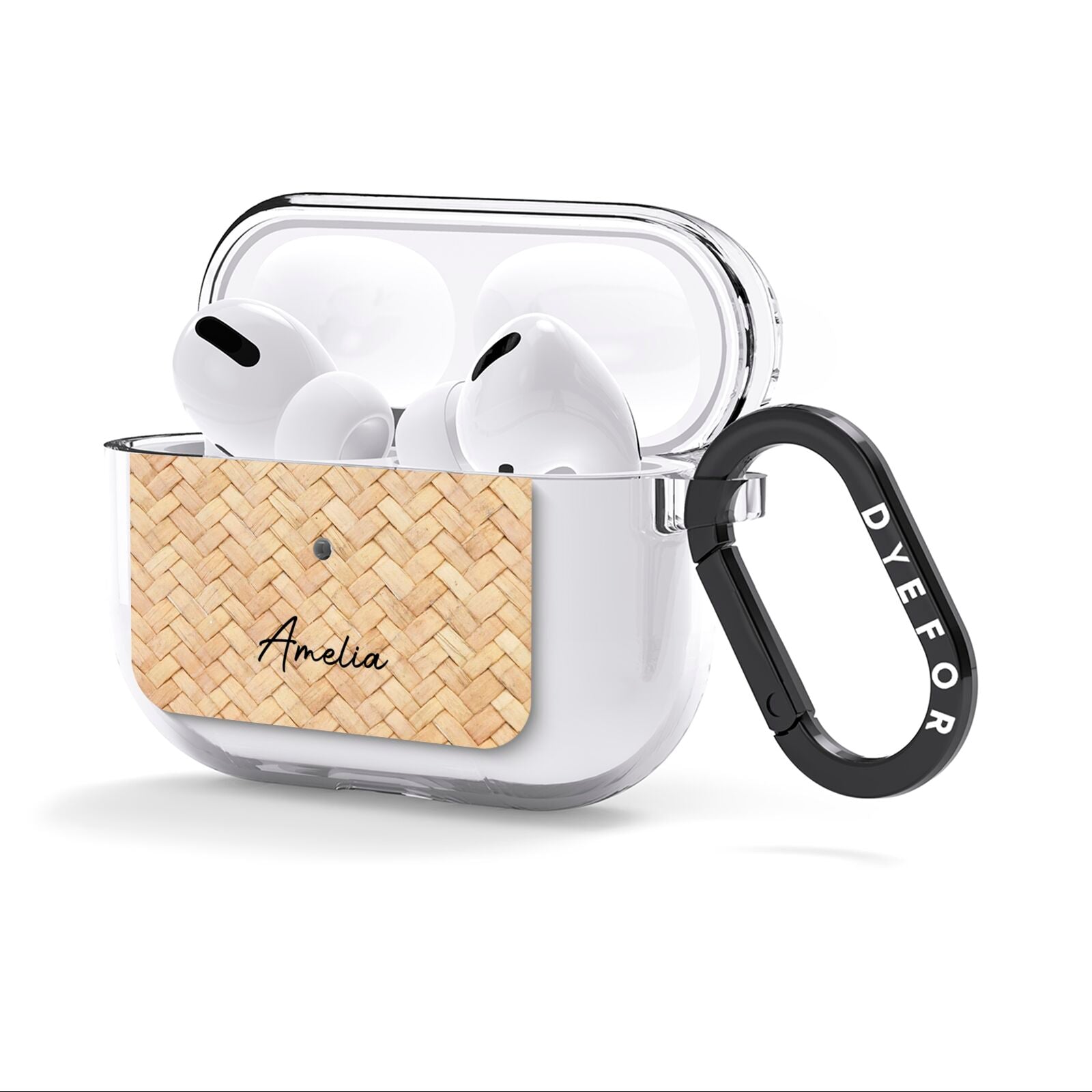 Custom Rattan Pattern AirPods Clear Case 3rd Gen Side Image