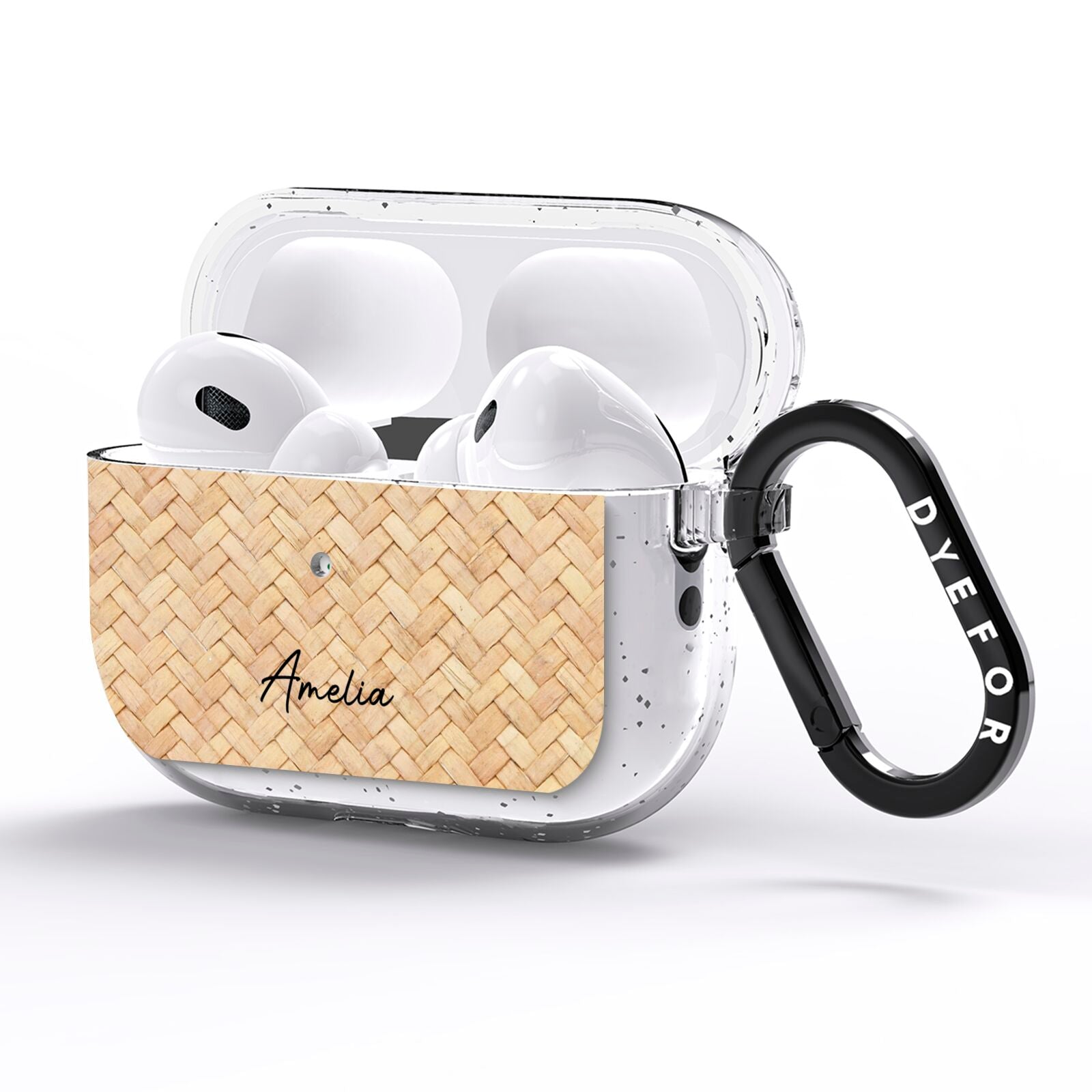 Custom Rattan Pattern AirPods Pro Glitter Case Side Image