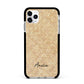 Custom Rattan Pattern Apple iPhone 11 Pro Max in Silver with Black Impact Case