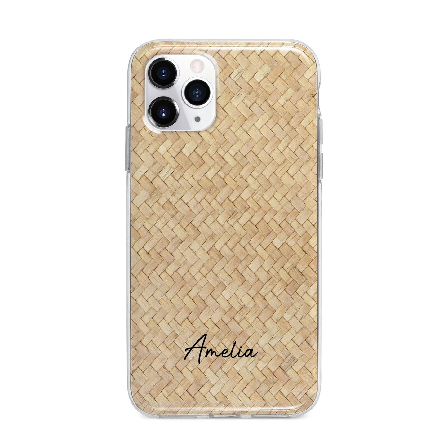 Custom Rattan Pattern Apple iPhone 11 Pro Max in Silver with Bumper Case