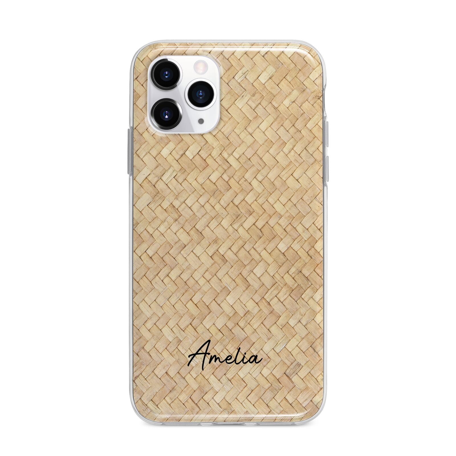 Custom Rattan Pattern Apple iPhone 11 Pro in Silver with Bumper Case