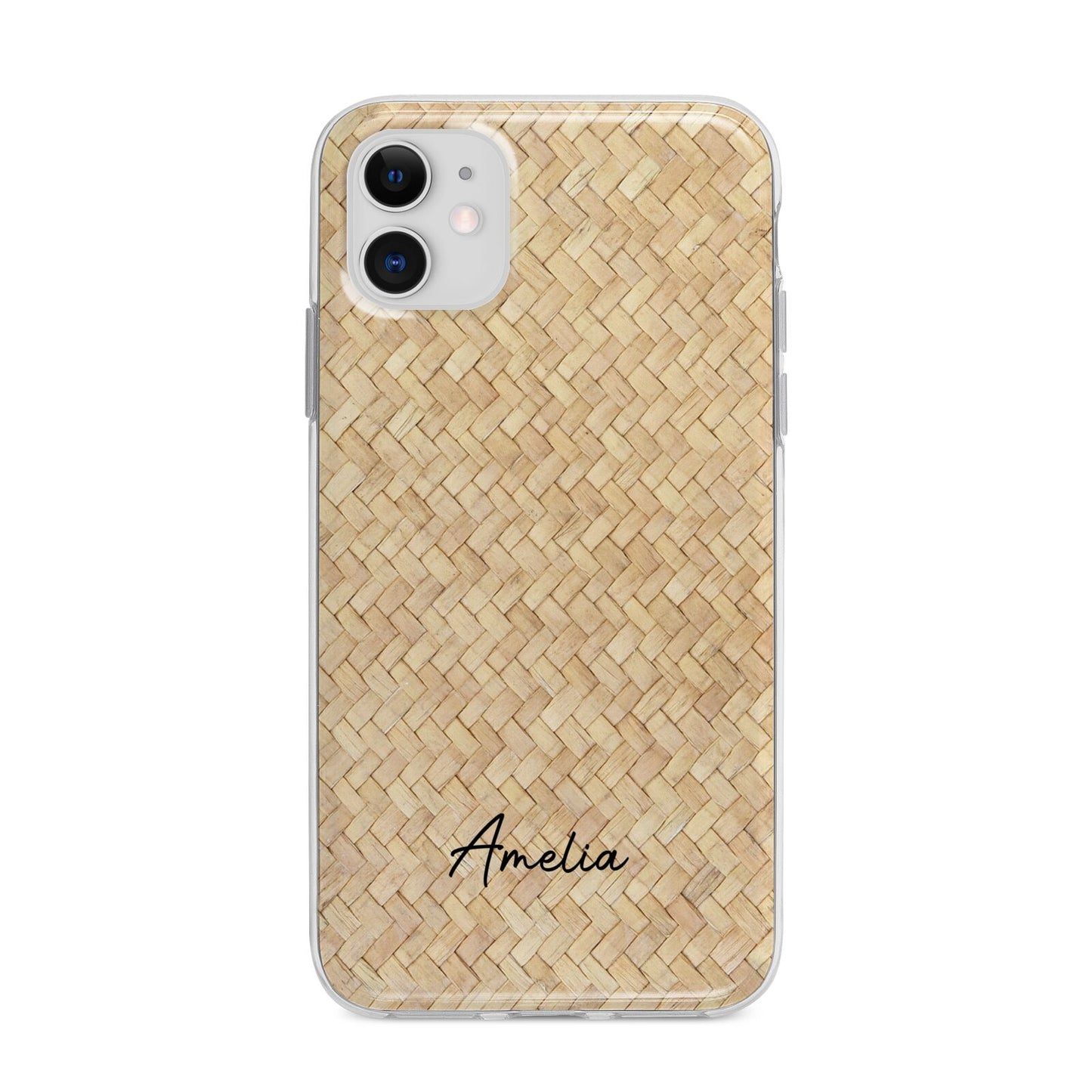 Custom Rattan Pattern Apple iPhone 11 in White with Bumper Case