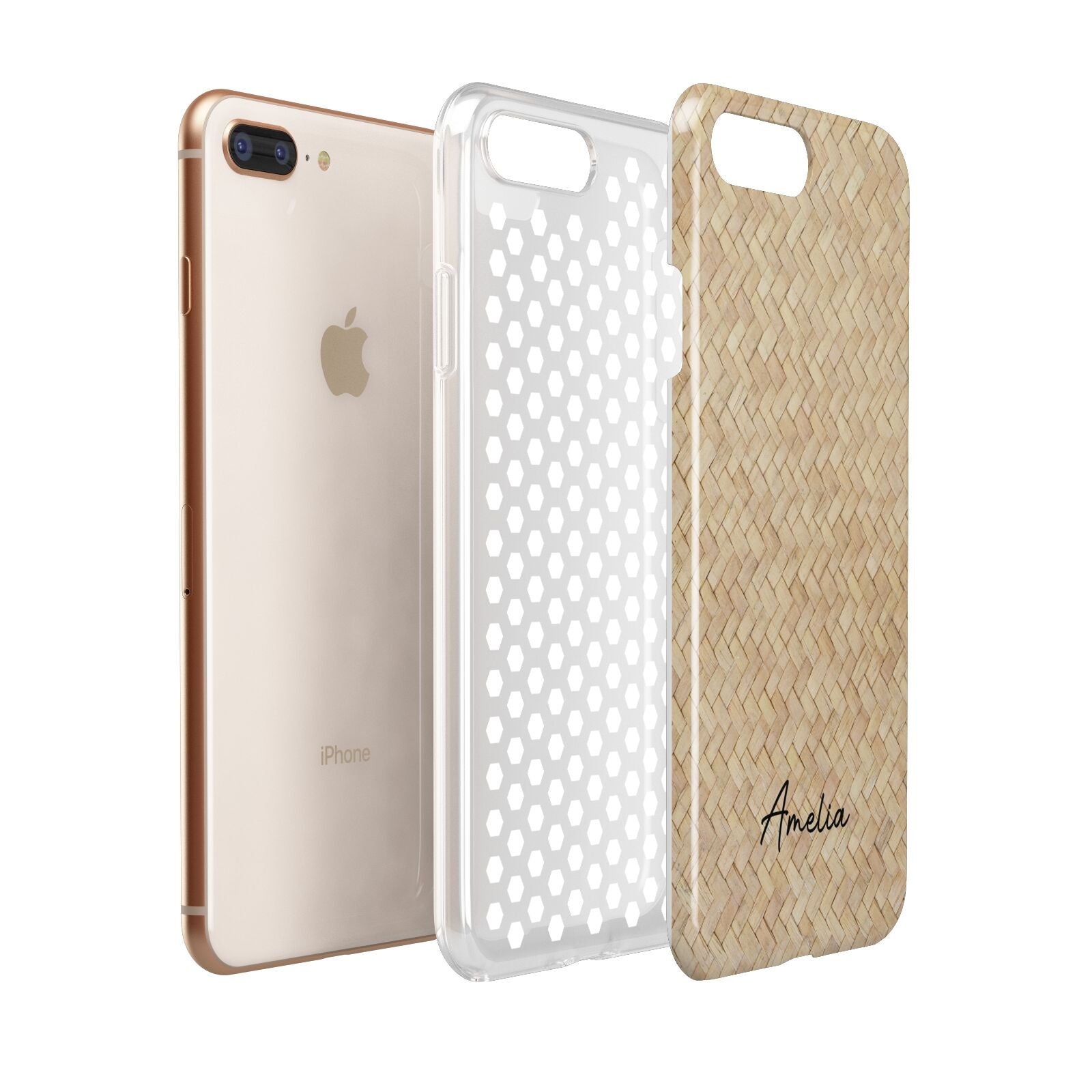 Custom Rattan Pattern Apple iPhone 7 8 Plus 3D Tough Case Expanded View