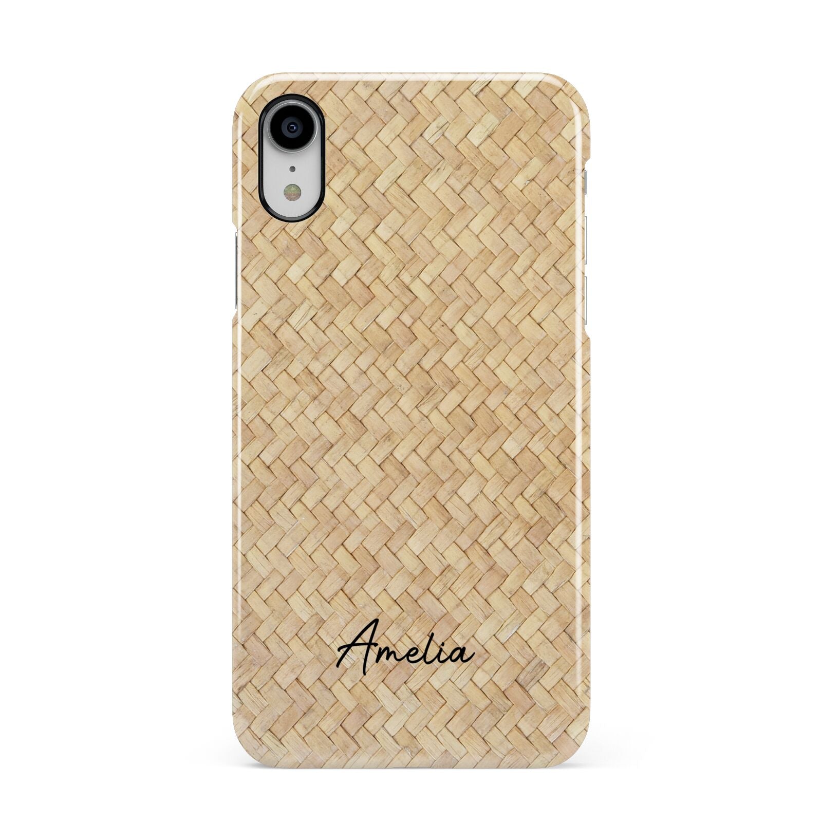 Custom Rattan Pattern Apple iPhone XR White 3D Snap Case