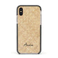 Custom Rattan Pattern Apple iPhone Xs Impact Case Black Edge on Gold Phone