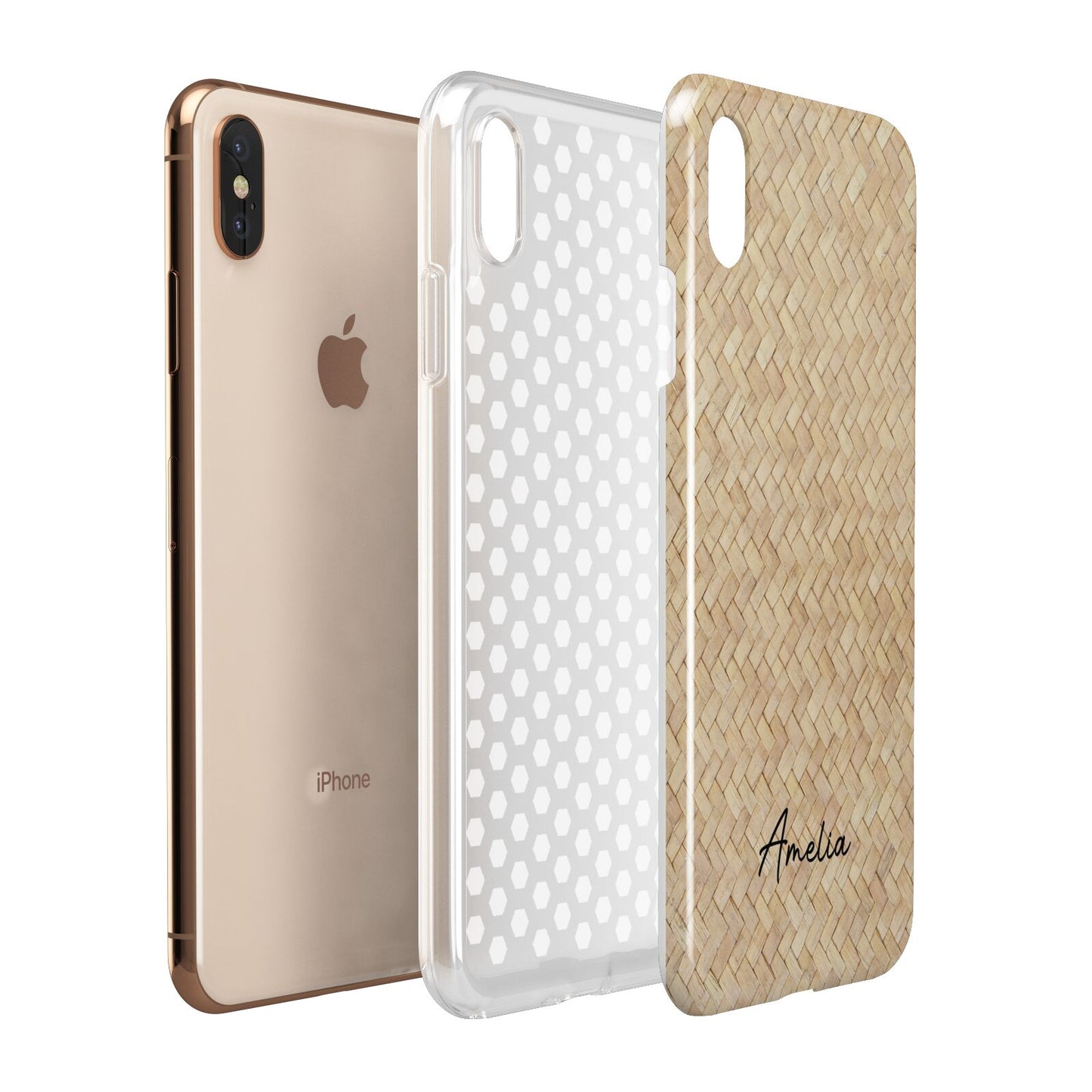 Custom Rattan Pattern Apple iPhone Xs Max 3D Tough Case Expanded View