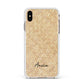 Custom Rattan Pattern Apple iPhone Xs Max Impact Case White Edge on Gold Phone